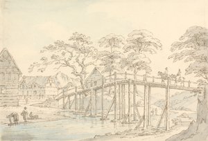 Puente sobre el Severn en Newtown, mirando hacia el río de Thomas Sunderland