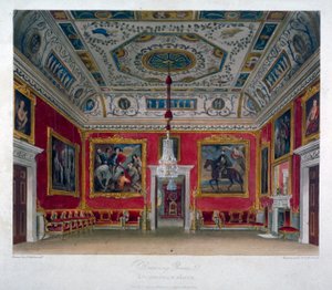 Vista interior del salón de dibujo en Buckingham House, Westminster, Londres, 1817 de Thomas Sutherland