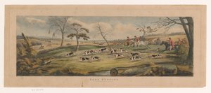 Manada de beagles caza una liebre Caza de liebres (título sobre el objeto) de Thomas Sutherland