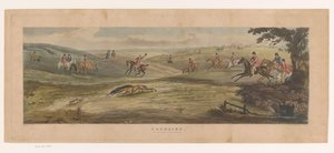Dos galgos persiguen una liebre. Cursos (título sobre el objeto) de Thomas Sutherland