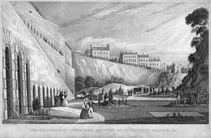 El cementerio en Liverpool, mostrando la tumba del Sr. Huskisson, etc., 1831 de Thomas Talbot Bury