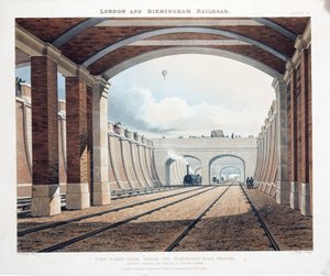 Vista desde debajo del Puente de Hampstead Road, mirando hacia la estación en Euston Square, 1837 de Thomas Talbot Bury