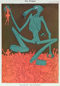 Gripe, de "Simplicissimus", febrero de 1929 (litografía en color) de Thomas Theodor Heine