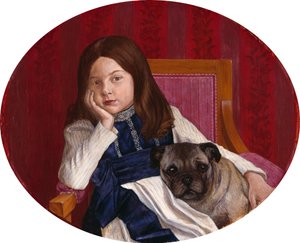 Johanna, la hija del artista con un pug de Thomas Theodor Heine