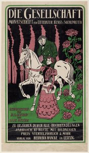 Cartel publicitario para la revista Die Gesellschaft de Thomas Theodor Heine