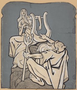 Con motivo del centenario del nacimiento de Heinrich Heine: maqueta de un monumento a Heine; Simplicissimus IV/38, 1899 de Thomas Theodor Heine