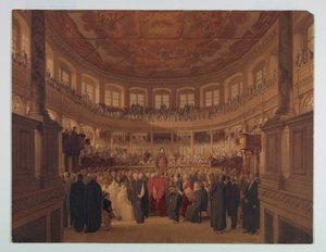 Dibujo, Encaenia en la Sheldonia, 1814 de Thomas Unwins