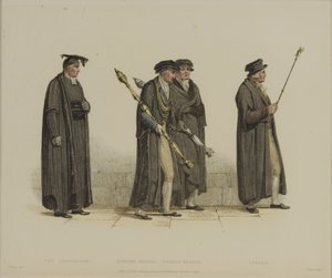 Vicecanciller, Esquire Beadle, Yeoman Beadle, Verger, grabado por J. Agar, publicado en 
