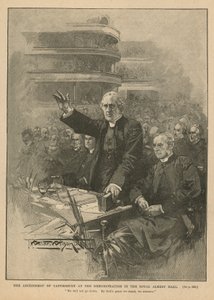 Arzobispo de Canterbury en la demostración en el Royal Albert Hall de Thomas Walter Wilson