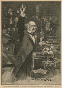 Introducción del proyecto de ley de autonomía - Mr. Gladstone pronunciando su peroración de Thomas Walter Wilson