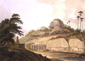 Entrada de un Templo Hindú Excavado en Mavalipuram, lámina II de la Parte 3 de 