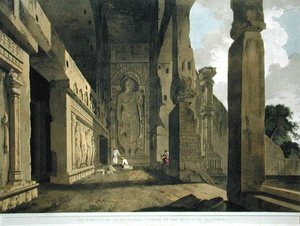 El pórtico de un templo excavado en la isla de Salsette, placa 55 de 