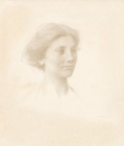 Cabeza de una niña de Thomas Wilmer Dewing