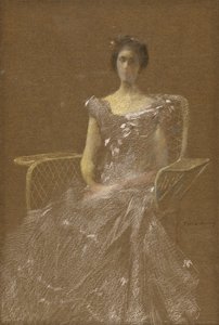 Dama en sillón de ratán de Thomas Wilmer Dewing