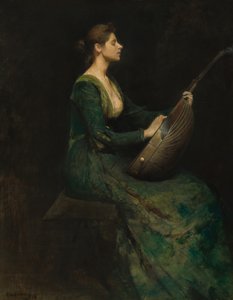 Dama con laúd de Thomas Wilmer Dewing