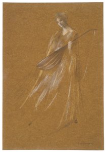 Dame mit Laute de Thomas Wilmer Dewing