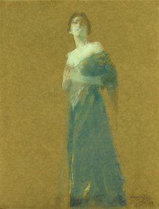 Mujer de azul de Thomas Wilmer Dewing