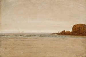Playa y rocas 1870 (Óleo sobre lienzo) de Thomas Worthington Whittredge