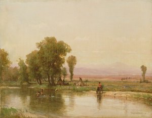 Campamento en el Río Platte, 1865 de Thomas Worthington Whittredge