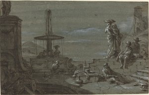 Plaza a la luz de la luna de Thomas Wyck