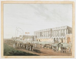 La Nueva Corte y Chandpam Ghaut de las Vistas de Calcuta de Thomas und William Daniell