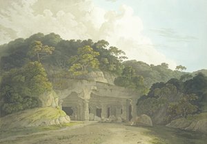 La entrada a la cueva de Elephanta, lámina 58 de 