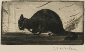 Gato arqueando la espalda de Théophile Alexandre Pierre Steinlen