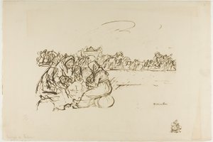 Evacuados de Verdún, plancha treinta de Actualités de Théophile Alexandre Pierre Steinlen