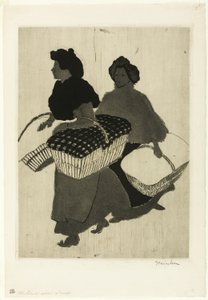 Las lavanderas recuperan su trabajo de Théophile Alexandre Pierre Steinlen