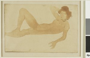 Mujer desnuda reclinada de Théophile Alexandre Pierre Steinlen
