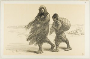 Éxodo serbio, plato veintiuno de Actualités de Théophile Alexandre Pierre Steinlen