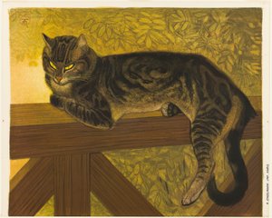 Verano: Gato en la balaustrada de Théophile Alexandre Pierre Steinlen