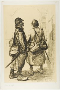 La hora de la partida, lámina veintiséis de Actualités de Théophile Alexandre Pierre Steinlen
