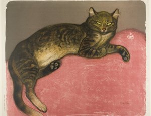 Invierno: Gato en un cojín de Théophile Alexandre Pierre Steinlen