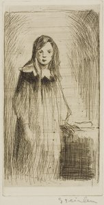 Chica joven de pie de Théophile Alexandre Pierre Steinlen