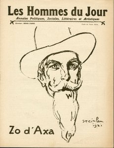 Portada de "Les Hommes du jour", Satirique en N & B de Théophile Alexandre Steinlen