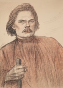 Retrato del autor Máximo Gorki 1868-1939, 1905