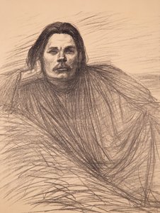 Retrato del autor Maxim Gorky 1868-1939, ca 1894