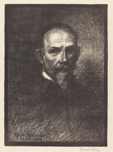 Autorretrato Steinlen de frente, cabeza recta de Théophile Alexandre Steinlen