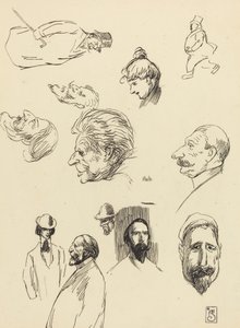 Estudios de Figuras y Cabezas de Théophile Alexandre Steinlen
