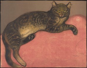 Invierno: Gato sobre un cojín de Théophile Alexandre Steinlen