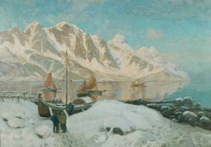 Norte de Noruega (óleo sobre lienzo) de Thorolf Holmboe