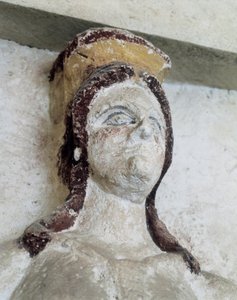 Tumba tracia de Sveshtari, detalle de una estatua de mujer en Atlas, siglo III a.C. de Thracian Thracian
