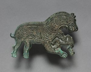 Lobo atacando a un hombre, 400-300 a.C. de Thracian Thracian