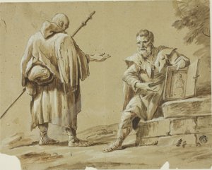 Dos Peregrinos con Santuario Portátil