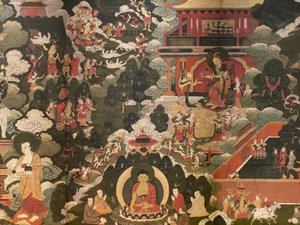 Escenas de la vida de Buda Shakyamuni de Tibetan School