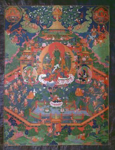 Thangka que representa a Tara Verde de Tibetan School