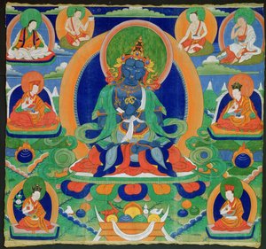 Pintura Thangka que representa al Adibuddha Vajradhara (Do rje chang), tibetana, siglo XIX de Tibetan School