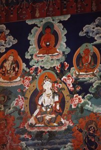 Murales que representan deidades, Palacio Potala (Sitio del Patrimonio Mundial de la Unesco) de Tibetan School