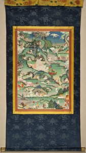 Una escena de la vida de Milarepa Thangka, finales del siglo XVIII de Tibetan culture